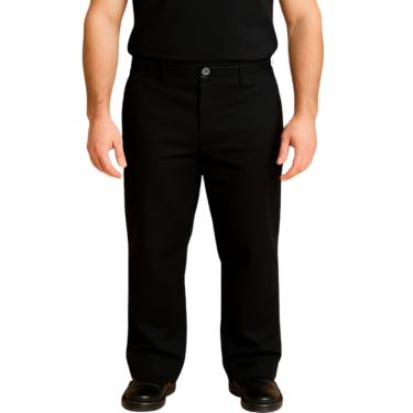 Imagem de Calça  Brim Metade Elástico Preto