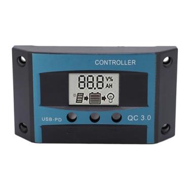 Imagem de Controlador de carga solar MPPT Controlador de carregamento 12V regulador de painel solar 24V com portas USB duplas (30a)
