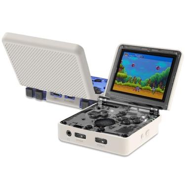 Imagem de SKRVGOJFG Capa de silicone compatível com Anbernic RG35XXSP, capa protetora de silicone antiarranhões, lavável e à prova de choque para console de jogos portátil retrô RG35XXSP - Branca