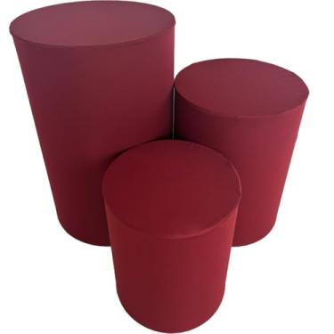 Imagem de Capa de Cilindro Para Decoração Festa Veste Fácil - Kit Capa Para Cilindro multicolorido(VINHO)