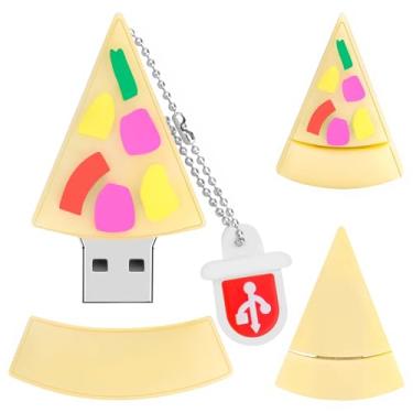 Imagem de Pen Drive USB de 32 GB em forma de pizza, BorlterClamp Novidade USB Drive Pen Drive para armazenamento de dados externos
