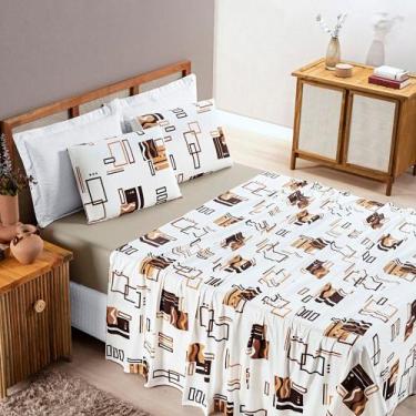 Imagem de Jogo de cama 100% algodao qualityi casal padrão 4 peças - NoBrand, AVE