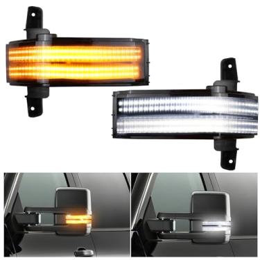 Imagem de autboom Retrovisor lateral dinâmico luz de seta alternância de luz de circulação diurna substituição para GMC Sierra Chevy Silverado 2014-2019 GMC Sierra Silverado 1500 2500 HD 3500 HD 3500 HD lente