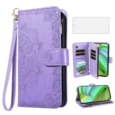 Imagem de Asuwish Capa de celular para Motorola Moto G Stylus 5G 2023 capa carteira celular com protetor de tela de vidro temperado e porta-cartão de crédito flor suporte GStylus G5 XT2317DL XT2315-5 feminino