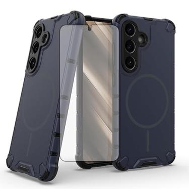 Imagem de Asuwish Capa de telefone para Samsung Galaxy S25 5G capa magnética com protetor de tela de vidro temperado e resistente, fina, híbrida, acessórios para celular macio S 25 25S 25 25S SM-S931U feminino