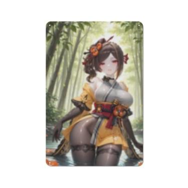 Imagem de Anime Sexy Bikini Hot Girl Pinup Girl Metal Tin Sign Wall Art Poster Decor for Home Bar Club Bedroom Bathroom Man Cave Otaku 20 x 30 cm, AI261