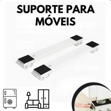 Imagem de Base Ajustável Suporte Ajustável com Rodinhas para Geladeira e Fogão -