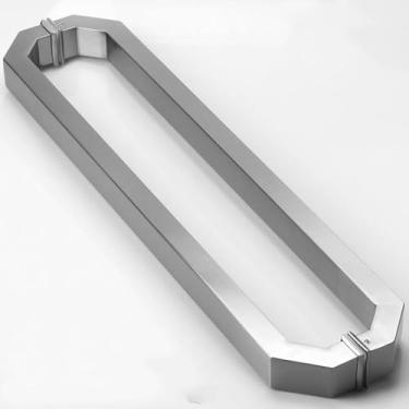 Imagem de Maçaneta de porta de tubo quadrado de aço inoxidável 304 espessada, maçaneta de porta de vidro, maçaneta de porta desliz