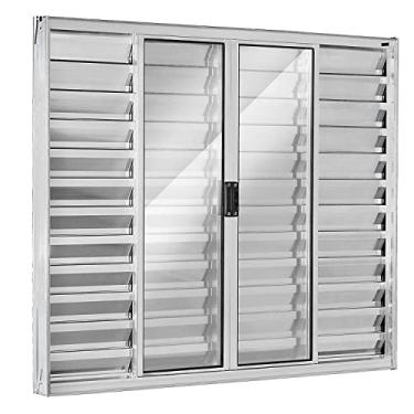 Imagem de Veneziana 6 folhas 1,00x1,50 sem grade no alumínio brilhante