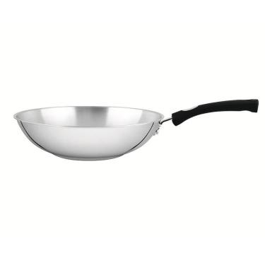 Imagem de Wok Tramontina Astro Silicone em Aço Inox com Fundo Triplo 28 cm 3,3 L 62138282