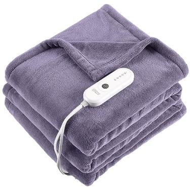 Imagem de Cobertor elétrico tamanho solteiro - 157,5 cm x 213,4 cm cobertor aquecido com proteção contra superaquecimento, aquecimento rápido extremamente confortável com 5 níveis e 10 horas de desligamento