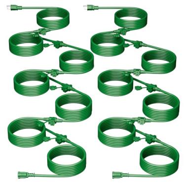 Imagem de K KASONIC Extensão externa 30M 12 plugues distribuídos uniformemente 16/3 SJTW à prova de intempéries múltiplas tomadas para decoração de iluminação paisagística