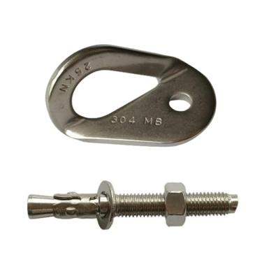 Imagem de Fenteer Suporte de âncora de escalada e ferragens para parafusos, equipamento para atividades ao ar livre, suporte de escalada de aço inoxidável, para, M8