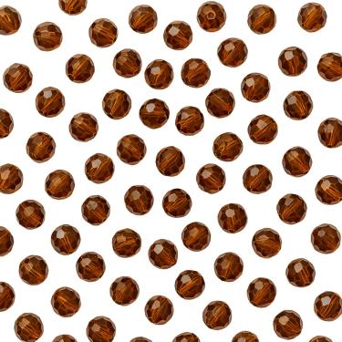 Imagem de Kit 200 Cristais Miçangas Marrom Facetada 8 mm Umbanda Guia