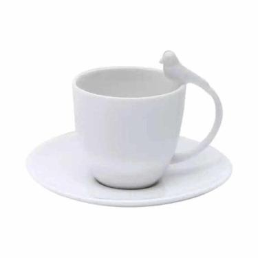 Imagem de Xícara Porcelana para café com pires Birds Wolff 85ml