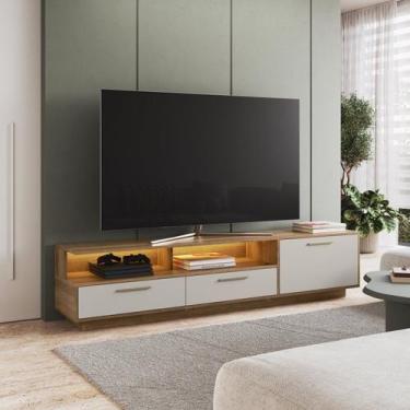 Imagem de Rack para Tv 75 Polegadas com Iluminação Led Ravenna Sala de Estar - A
