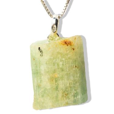 Imagem de Colar Canudo Água Marinhas Bruto Natural Pino Prata 950