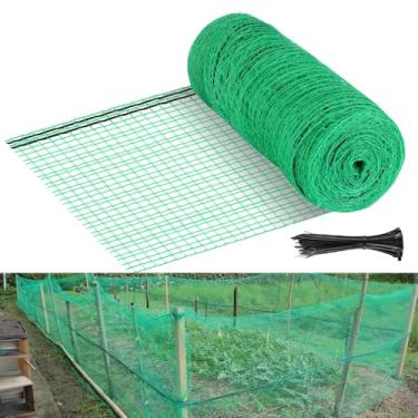 Imagem de Vocray Cerca de malha de plástico de 1,5 x 3 m – Cerca temporária de barreira de animais para veados, coelhos, frangos, cães, aves, pássaros, rede de cerca de malha de jardim resistente para plantas