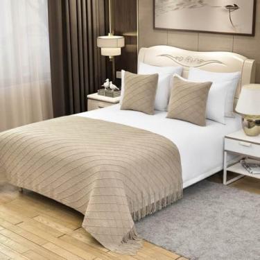 Imagem de Corredores De Cama De Hotel Para Cama King Size Cobertor De Malha Colchas De Qualidade Macia Cor Sólida Borla Corredores De Cama Lenços Mantas Modernas Para Pé De Cam, 7, 127x172cm/50x67''