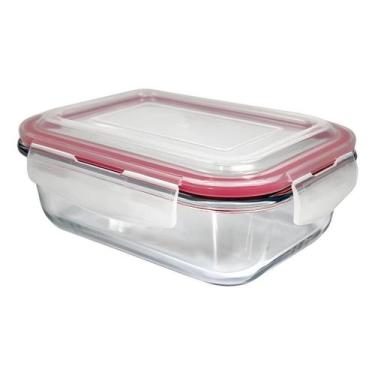 Imagem de Potes De Vidro Hermético Com Tampa Retangular Lock Marmita Fit 1500ml 