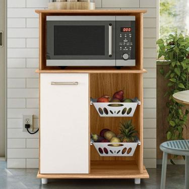 Imagem de Armário de Cozinha Fruteira Malu 1 Porta Freijó/Off White Cristal - Nicioli