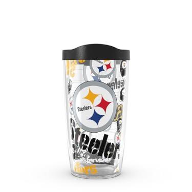 Imagem de Tervis NFL Pittsburgh Steelers - Copo de viagem com isolamento térmico de parede dupla feito nos EUA mantém as bebidas frias e quentes, 473 ml,