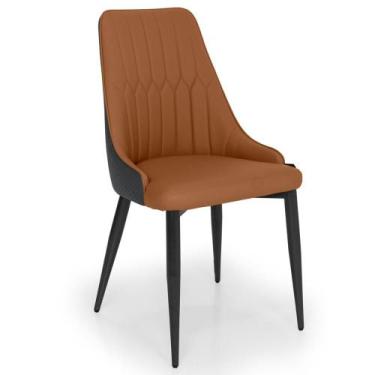 Imagem de Cadeira de Jantar Estofada Torino Design Italiano Costuras Geométricas