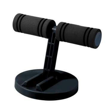 Imagem de menolana Barra de assistência para abdominais, treino abdominal em casa para homens e mulheres, musculação, dobrável com ventosa forte, suporte para os pés, Rodada Preta