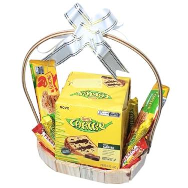 Imagem de Cesta Presente com Panetone Caribe, Cookies, Bombons Banana