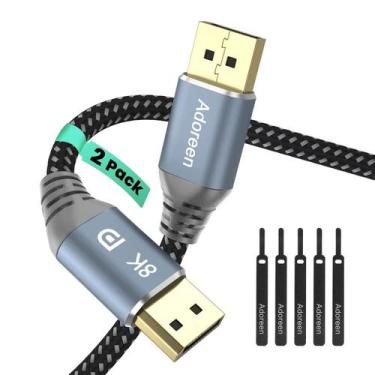 Imagem de Cabo DisplayPort Adoreen 8K 1,4 2m/2, pacote 8K @60Hz 4K @144Hz