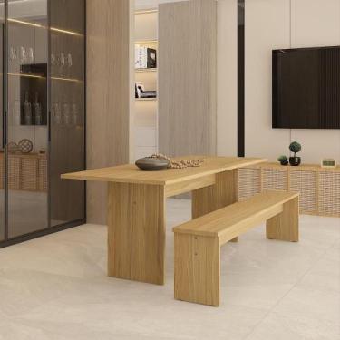 Imagem de Mesa de Jantar 200x80x74cm 25mm C/01 Banco Essence - Metalig