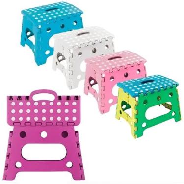 Imagem de Banquinho Banqueta Plástica Retrátil Infantil Banco Dobrável Criança -
