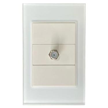 Imagem de Espelho de Tomada Módulo/Saída de Antena 4X2 Vidro Temperado