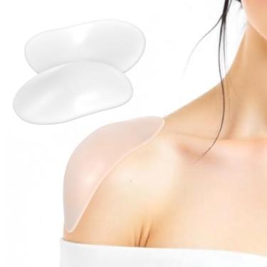 Imagem de YQQYG Ombreiras de silicone para mulheres, almofadas de ombro de silicone, almofada push-up reutilizável invisível que melhora a altura antiderrapante respirável para mulheres, 1 par