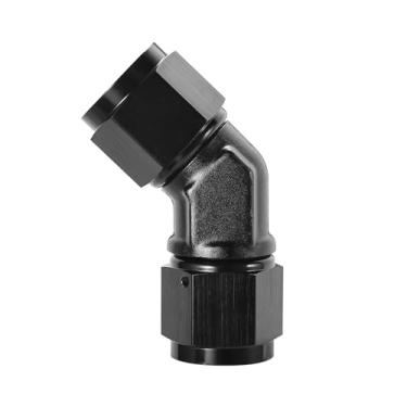 Imagem de EVIL ENERGY 10AN fêmea para 10AN fêmea 45 graus baixo perfil acoplador giratório adaptador de encaixe de união alumínio preto