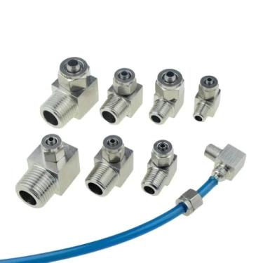 Imagem de 1 peça adaptador de aço inoxidável 304 1/8 1/4 3/8 1/2 PT rosca 4 6 8 10 12 mm mangueira pneumática compressão de ar conector de encaixe rápido (PL, 6MM OD HOSE_1I4 THREAD)