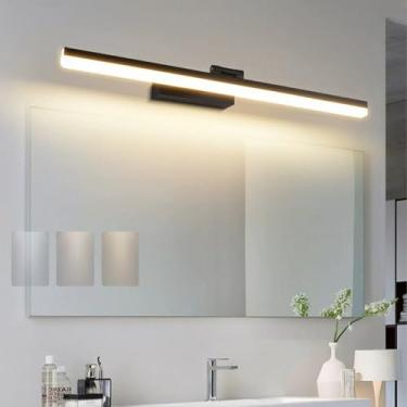 Imagem de GZZBMY Luz de espelho LED Lâmpada de parede à prova d'água para banheiro 3 temperatura de cor regulável Lâmpadas de parede modernas rotativas 180° Iluminação de parede para penteadeira maquiagem sala