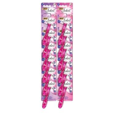 Imagem de Aparelho de Depilação Bic Soleil Feminino Corpo Rosa - Embalagem com 12 Unidades