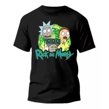 Imagem de Camiseta Básica Rick And Morty Infantil Camisa 100% Algodão - Loja Din