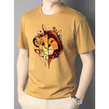 Imagem de Camiseta Adulto Rei Leao Unissex 100% Algodão - loja dinka, g, Amarelo