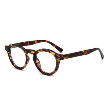 Imagem de Óculos de sol redondos com rebite retrô, tartaruga, feminino, masculino, fashion, champanhe, lentes azuis (6)