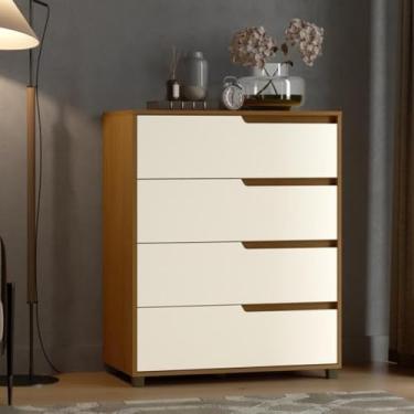 Imagem de Cômoda 4 Gavetas Viena Nature/champanhe Mdf Casamia