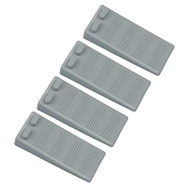 Imagem de Cunha de batente de porta, suporte de porta de borracha flexível e que não arranha, design inteligente e resistente a deslizamento (cinza)