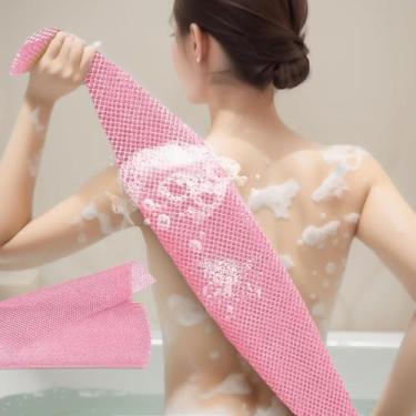 Imagem de 1 esponja de rede africana, esponja de banho, esfoliante corporal de chuveiro, esponja de rede esfoliante africana, esfoliante corporal de rede africana (Rosa1)