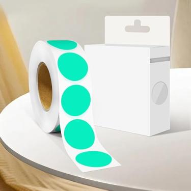 Imagem de Adesivo redondo de 2,5 cm com código de cores, 1000 adesivos de rolo de pontos, etiquetas adesivas Aqua Circle para escritório e casa