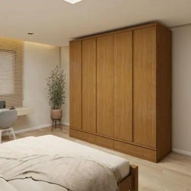 Imagem de Guarda Roupa Casal 5 Portas com 9 Gavetas 100 MDF Urbano Josandro - MO