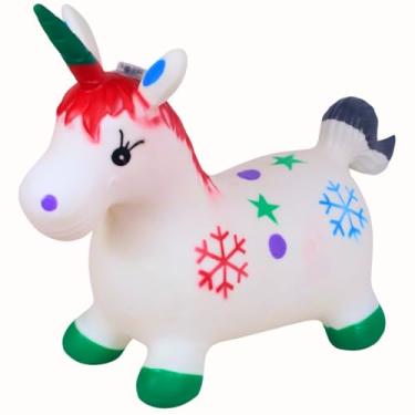 Imagem de Upa Upa Unicórnio Branco Musical Borracha Pula Pula C/Som Luz -castela