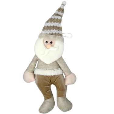 Imagem de Enfeite Natalino Para Porta Guirlanda Papai Noel Dourado Grande 30cm