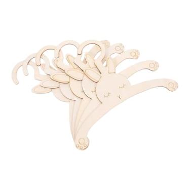 Imagem de ＫＬＫＣＭＳ Conjunto de 5 Cabides de Madeira para Bebê, Organizador de Cabides de Madeira para Recém-Nascidos (e Menino), Leve e, Coelhinho