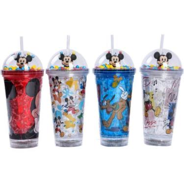 Imagem de Copo Decorado Mickey com LED e Canudo 450ML Sortido - BBR